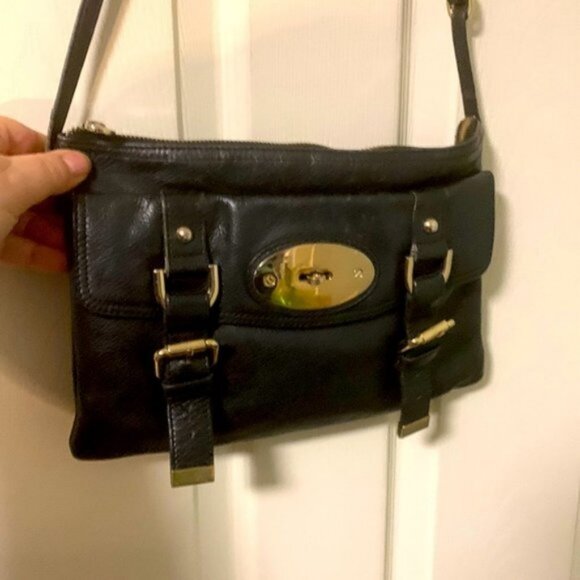 Danier Leather Small Black Messenger Style Crossbody Bag - Picture 1 of 7